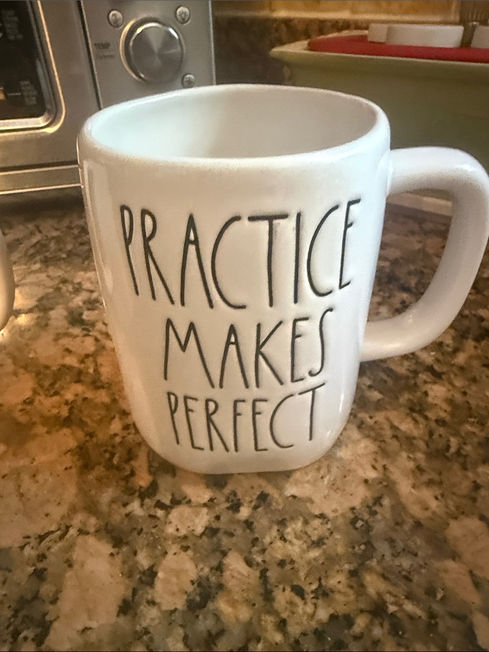Rae Dunn White 'Practice Makes Perfect' Ceramic Mug